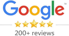Google reviews: 5 stars, 200+ reviews