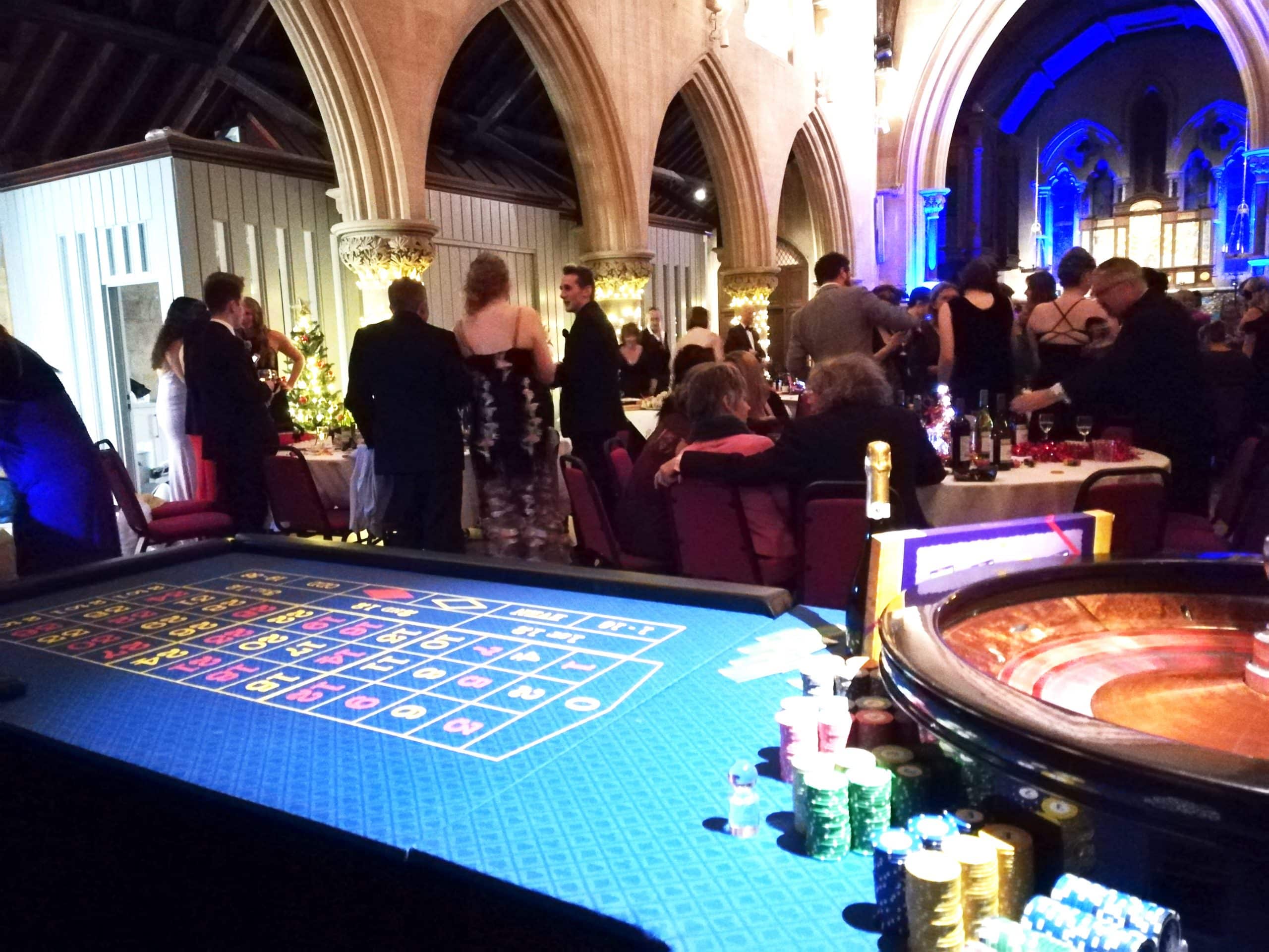 Roulette table in a Church.